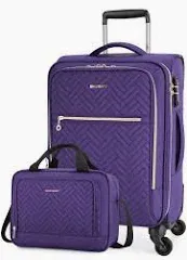 Photo 1 of BAGSMART Carry On Luggage 20 Inch, Expandable Suitcase, Luggage with Duffel Airline Approved Rolling Softside Lightweight Suitcases with Front Pocket for Women Men, Carry-On Purple