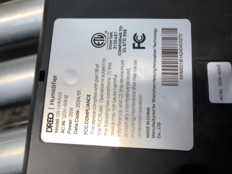 Photo 3 of ***USED AND DIRTY - LIKELY MISSING PARTS - UNABLE TO VERIFY FUNCTIONALITY***
Dreo 4L Smart Humidifiers for Bedroom, Quiet Supersized Cool Mist Ultrasonic Humidifier with Diffuser and Nightlight, 32 Hour Long Runtime for Home, Indoor, Nursery, Plant(Black)