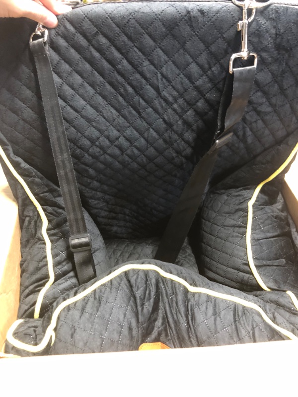 Photo 1 of **MINOR CUT ON ITEM STILL FUNCTIONAL**
Dog Car Seat for Large/Medium Dog, Dog Booster Seat for Dogs Under 55Lbs or 2 Small Dogs, Detachable and Washable Travel Dog Seat with Thick Cushion and Storage Pockets (Black)