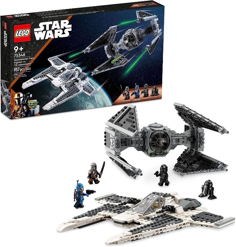 Lego Star Wars Mandalorian Fang Fighter vs. TIE Interceptor 75348 ...