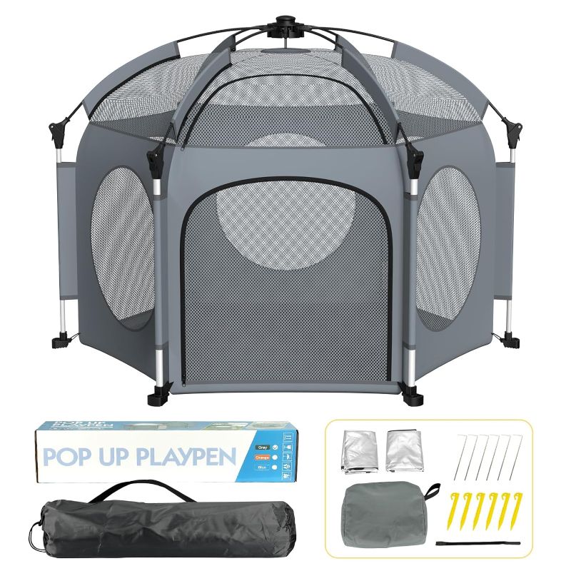 Photo 1 of **PARTS ONLY NON REFUNDABLE** READ NOTES**
Portable Playpen for Babies and Toddlers - PRObebi Pop Up Playpen for Baby,  Grey
