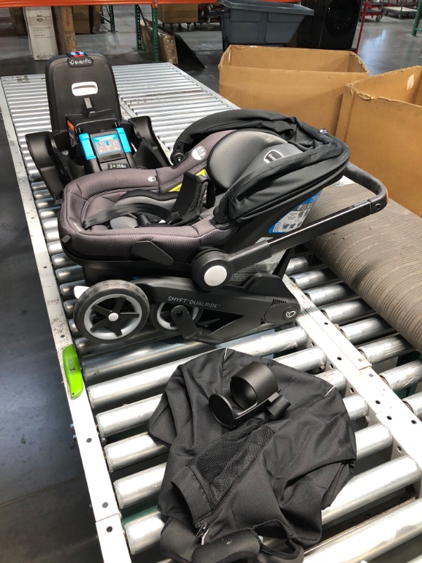 Photo 3 of (READ FULL POST) Evenflo Shyft DualRide Infant Car Seat and Stroller Combo with Carryall Storage (Boone Gray) Shyft DualRide w/Carryall Storage Boone Gray