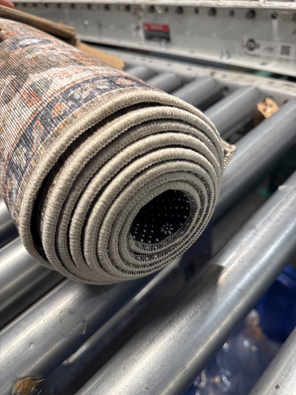 Photo 1 of ReaLife Machine Washable Area Rug Runner - Living Room Bedroom Bathroom Kitchen Entryway Office - Non Slip Low Pile Stain Resistant Premium - Boho Farmhouse Vintage - Joy - Brown Beige 2'6" x 8' Medallion - Brown Ivory 2'6" x 8'