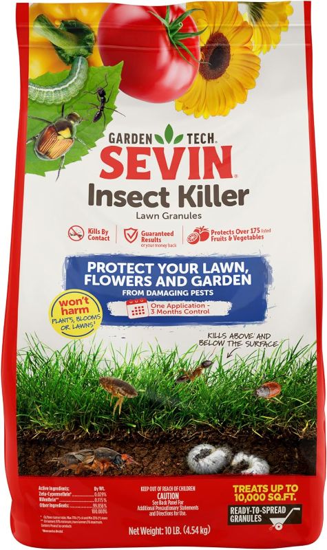 Photo 1 of **BUNDLE OF 3 (NON REFUNDABLE)**
Sevin 100530128 GardenTech Insect Killer Lawn Granules, 10 Pound, White
