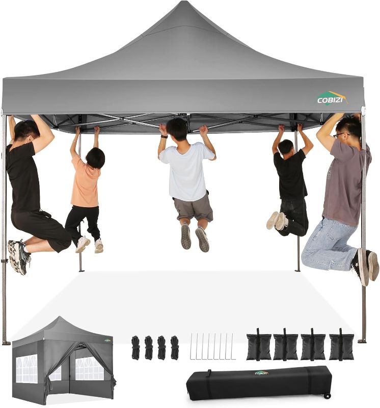 Photo 1 of **FOR PARTS/READ NOTES (NON REFUNDABLE)**
COBIZI 10x10 Pop Up Canopy Tent with 4 sidewalls Commercial Heavy Duty Canopy UPF 50+ All Weather Waterproof Outdoor Canopy Wedding Tents for Parties Gazebo...
