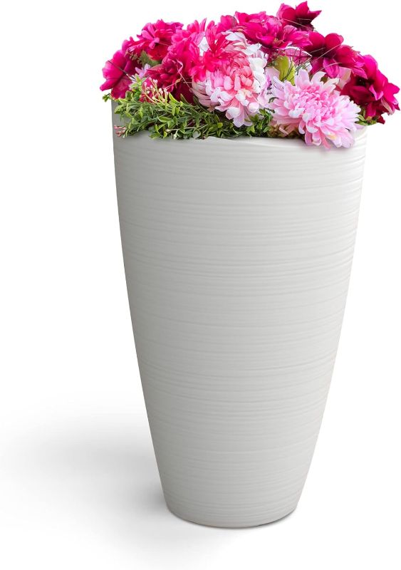 Photo 1 of (used)(see imags)Mayne Modesto 42in Tall Planter - White - 22in x 22in x 42in - 12 Gallons of Soil Capacity with False Bottom (8881-W)
