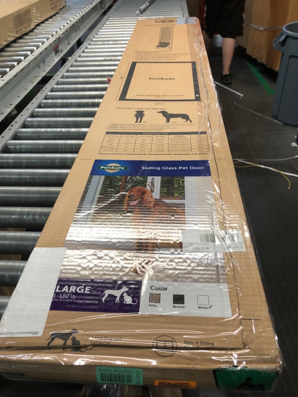 Photo 3 of ***USED - PREVIOUSLY OPENED - LIKELY MISSING PARTS - UNABLE TO VERIFY FUNCTIONALITY***
PetSafe 1-Piece Sliding Glass Pet Door for Dogs & Cats - Adjustable Height 75 7/8" to 80 11/16"- Large, White, No-Cut Install, Aluminum Patio Panel Insert, Great for Re