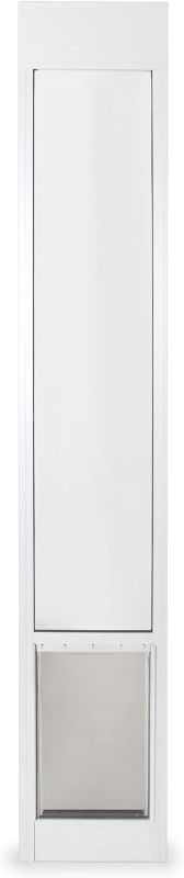 Photo 1 of ***USED - PREVIOUSLY OPENED - LIKELY MISSING PARTS - UNABLE TO VERIFY FUNCTIONALITY***
PetSafe 1-Piece Sliding Glass Pet Door for Dogs & Cats - Adjustable Height 75 7/8" to 80 11/16"- Large, White, No-Cut Install, Aluminum Patio Panel Insert, Great for Re