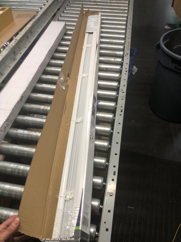 Photo 1 of **FOR PARTS/READ NOTES (NON REFUNDABLE)**
Project Source Room Darkening 1-in Slat Width 58-in x 64-in Cordless White Vinyl Room Darkening Mini-blinds