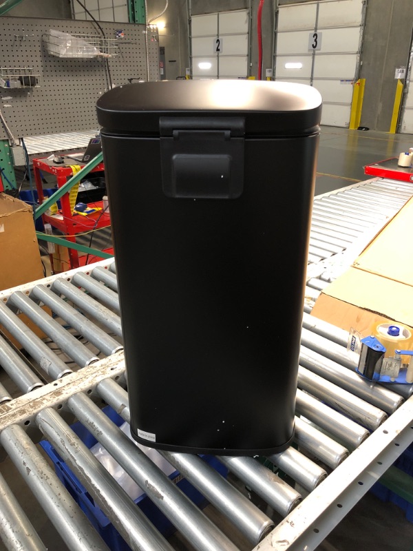 Photo 3 of (READ FULL POST) Homie 13.5 Gallon Kitchen Trash Can Soft Close with Anti - Bag Slip Liner and Lid, Use as Garbage Basket, Tall Dust Bin, or Decor in Bathroom, Restroom, Kitchen, or Bedroom (13 Gallon, Matte Black)