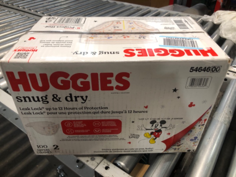 Photo 2 of Huggies Size 2 Diapers, Snug & Dry Baby Diapers, Size 2 (12-18 lbs), 100 Count