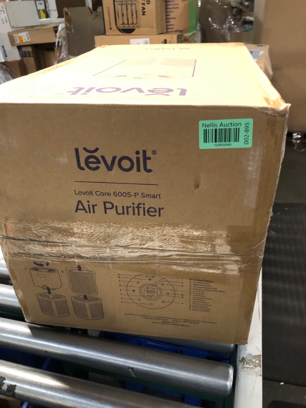 Photo 4 of ***USED - POWERS ON - UNABLE TO TEST FURTHER***
LEVOIT Air Purifiers for Home Large Room Up to 3175 Sq. Ft with Smart WiFi, PM2.5 Monitor, HEPA Sleep Mode, 3-in-1 Filter for Smoke, Pet Allergies, Dust and Odor, Alexa Control, Core 600S-P, White