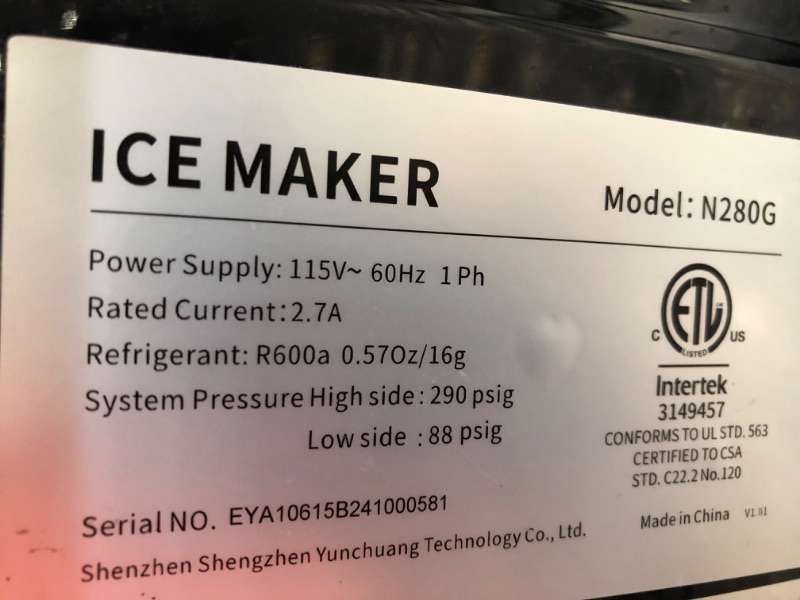 Photo 6 of (sold for parts only)Nugget Ice Maker Countertop, Chewable Pellet Ice, 33LBS/24H,Compact Self-Cleaning Ice Machine 