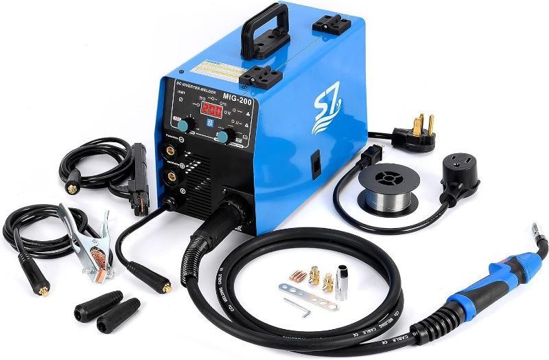 Photo 1 of **MISSING PARTS ** READ NOTES**STOCK PHOTO FOR REFERENCE ONLY**
S7 200Amp MIG Welder - 4 in 1 Multiprocess Welding Machine for Gas/Gasless Welding, Lift TIG, and Stick ARC Welding - Dual Voltage 110V/220V