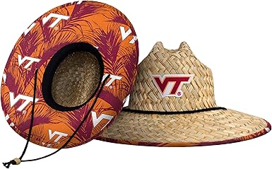 Photo 1 of (STOCK PHOTO FOR DAMPLE ONLY) - +FOCO unisex adult Ncaa College Team Logo Floral Sun Straw Hat, Team Logo, One Size US