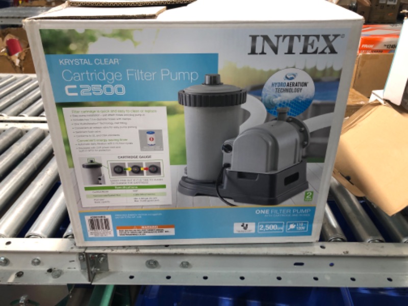 Photo 4 of (see all images)Intex 28633EG 2500 GPH Krystal Clear Cartridge Filter Pump System with 1,900 GPH Flow Rate