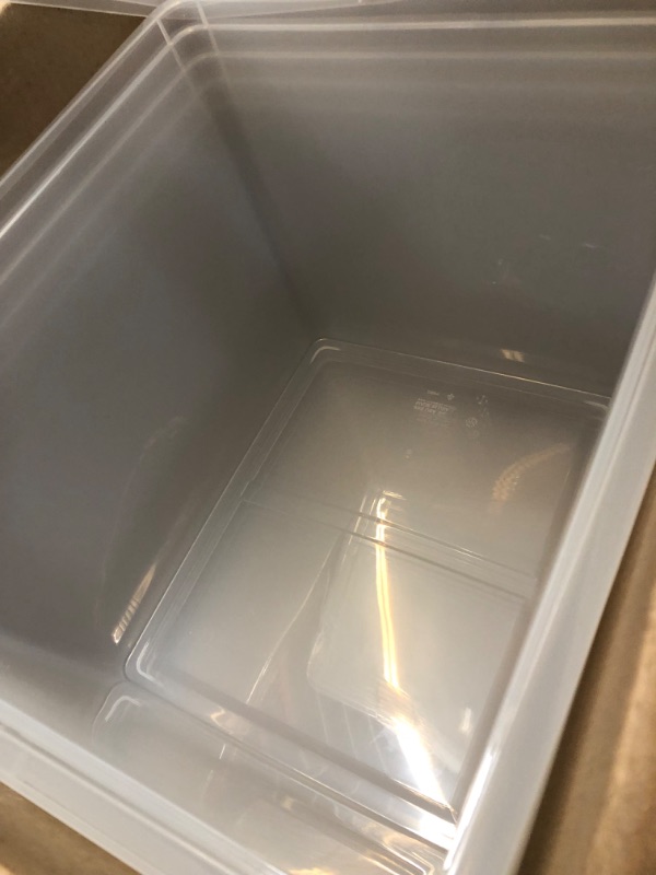 Photo 2 of 36 Quart Plastic Storage Bin Tote Organizing Container with Latching Lid, Stackable and Nestable, Clear, 4 Pack
