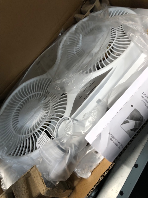 Photo 3 of ***USED - LIKELY MISSING PARTS - UNABLE TO VERIFY FUNCTIONALITY***
shinic Window Fan with Reversible Airflow Quiet, Twin 9" Blades, Full Remote Control, 3 Functions-3 Speeds, Bathroom Kitchen Window Exhaust Fan, Width Adjustable (From 23.5" to 37") ETL Ce