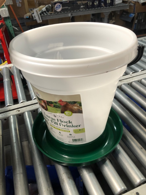 Photo 5 of ***USED - MISSING LID - SEE PICTURES***
Harris Farms Poultry Drinker | Simple and Easy to Use for Any Size Flock | Made of BPA-Free Plastic | 6.25 Gallon, Green 6.25 gallon Drinker