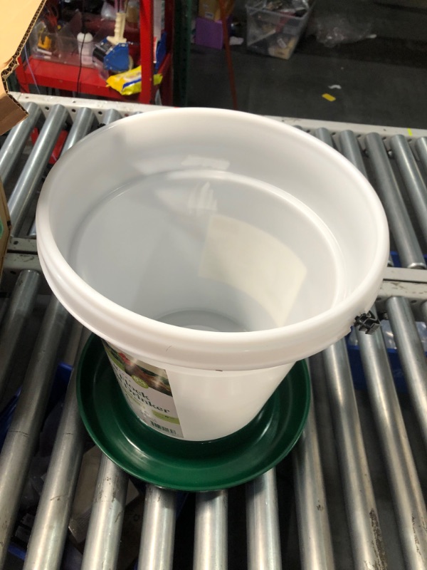 Photo 4 of ***USED - MISSING LID - SEE PICTURES***
Harris Farms Poultry Drinker | Simple and Easy to Use for Any Size Flock | Made of BPA-Free Plastic | 6.25 Gallon, Green 6.25 gallon Drinker