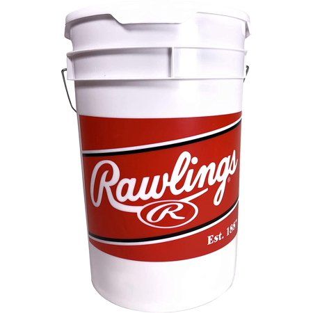 Photo 1 of  Rawlings Official League Competition Grade Youth Baseballs, Bucket of 24 ROLB1X Balls (Ages 14 & Under), White
