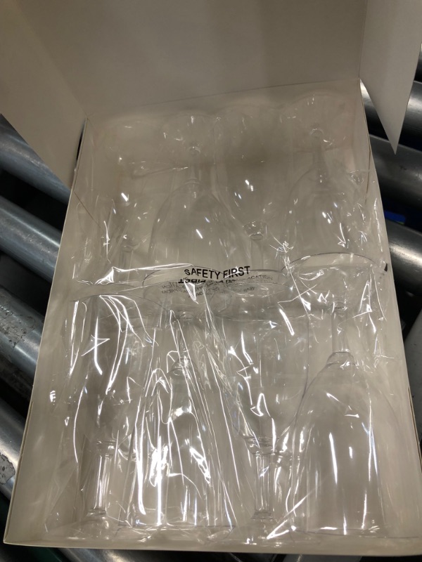 Photo 1 of (Pack of 2) Party Essentials Hard Plastic One Piece 8-Ounce Wine Glasses, Clear, 8 Count Clear 8-Count