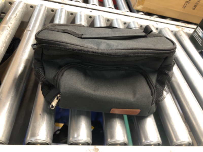 Photo 1 of Insulated Lunch Bag for Women/Men - Reusable Lunch Box for Office Picnic Hiking Beach - Leakproof Cooler Tote Bag Organizer with Adjustable Shoulder Strap for Adults - Black