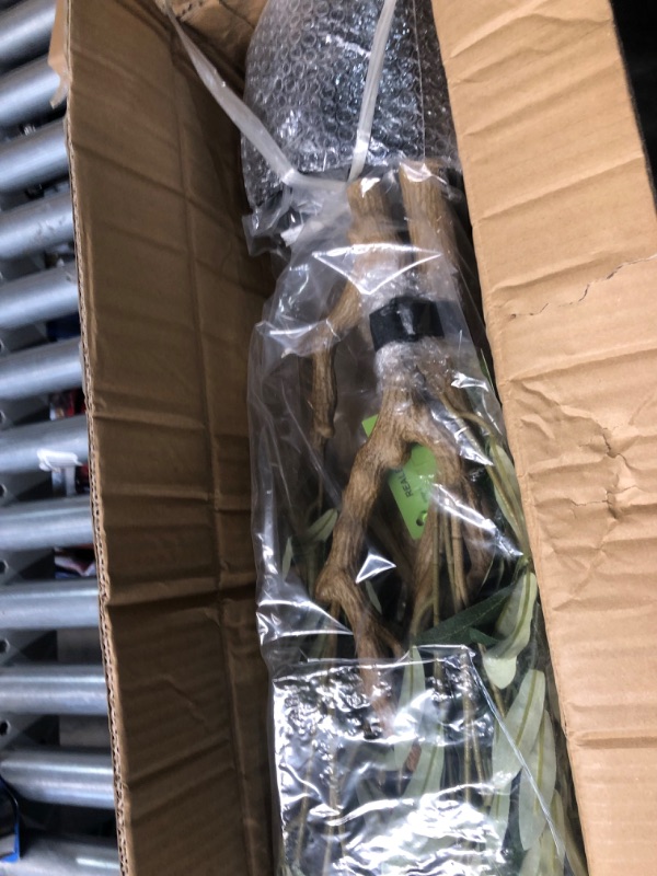 Photo 1 of Realead 6ft Faux Olive Tree, Tall Olive Tree Plants, Fake Potted Olive Silk Tree, Artificial Olive Trees for Modern Home Office Living Room Floor Decor Indoor 6 feet