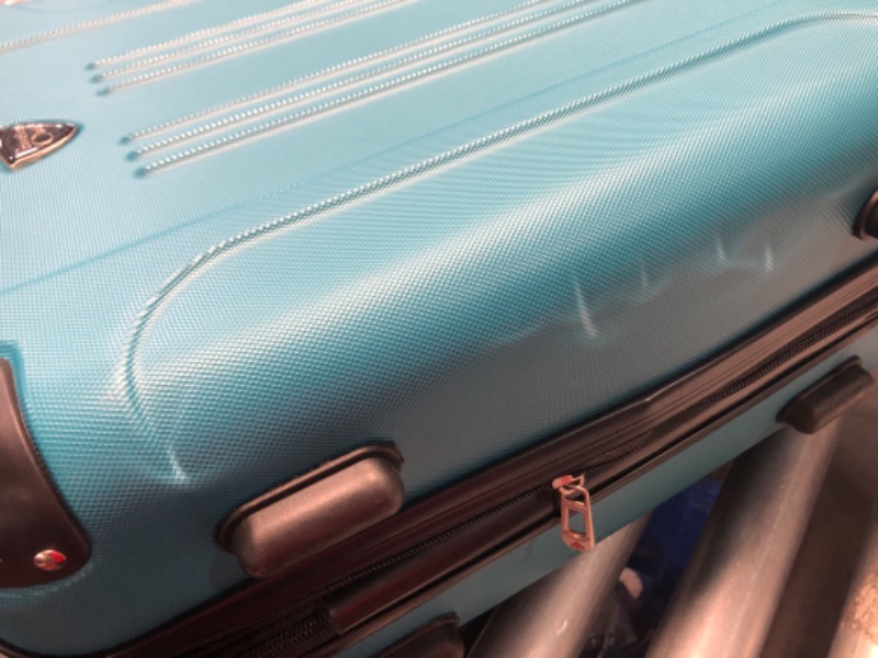 Photo 5 of ***DAMAGED - PLASTIC DISCOLORED - SEE PICTURES***
Travelers Club Chicago Hardside Expandable Spinner Luggages, Teal, 20" Carry-On
