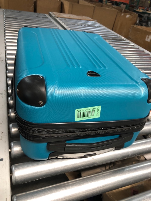 Photo 3 of ***DAMAGED - PLASTIC DISCOLORED - SEE PICTURES***
Travelers Club Chicago Hardside Expandable Spinner Luggages, Teal, 20" Carry-On
