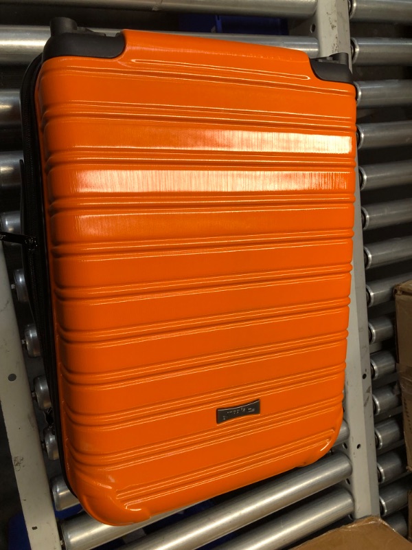 Photo 4 of ***DAMAGED - MISSING A WHEEL - CODE IS 000***
Luggage Suitcase PC+ABS with TSA Lock Expandable Hardshell Carry On Luggage with Spinner Wheels (Orange, (14/20))