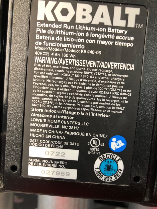 Photo 4 of ***HEAVILY USED - BATTERY NOT FUNCTIONAL - SEE COMMENTS***
Kobalt Gen4 40-volt 15-in Straight Shaft Battery String Trimmer 4 Ah (Battery and Charger Included)