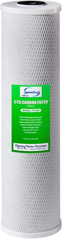 Photo 1 of ***(MINOR DAMAGE/ SEE NOTES)***
iSpring FC25B Whole House Water Filter Replacement Cartridge, CTO Carbon Block, 20” x 4.5”