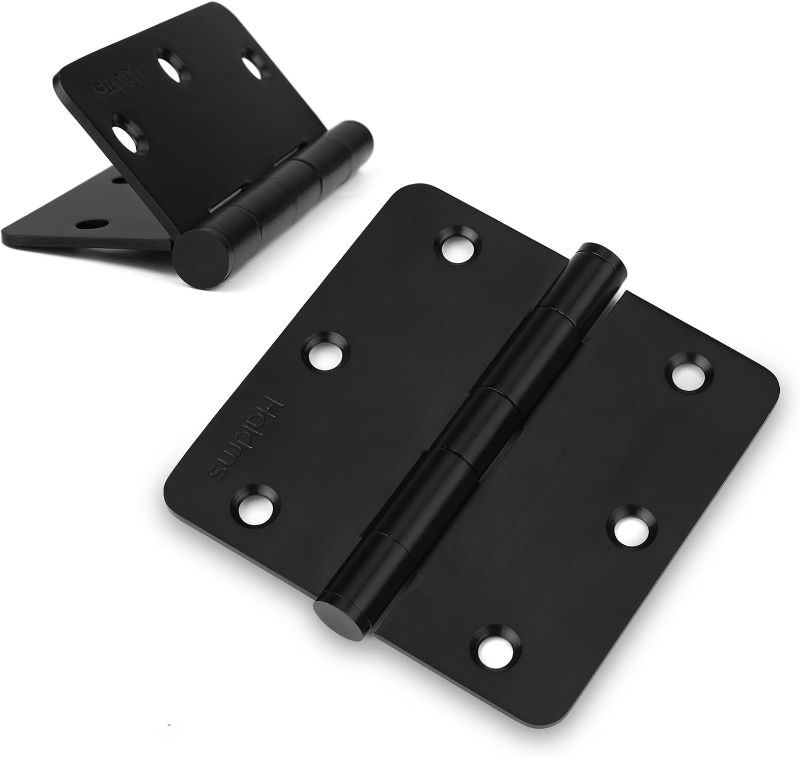 Photo 1 of ** 3 PACK** 
Haidms 201 Stainless Steel Black Door Hinges Exteior Door Hinges 3.5 * 3.5in Matte Black Door Hinges Black Matte 3pcs
