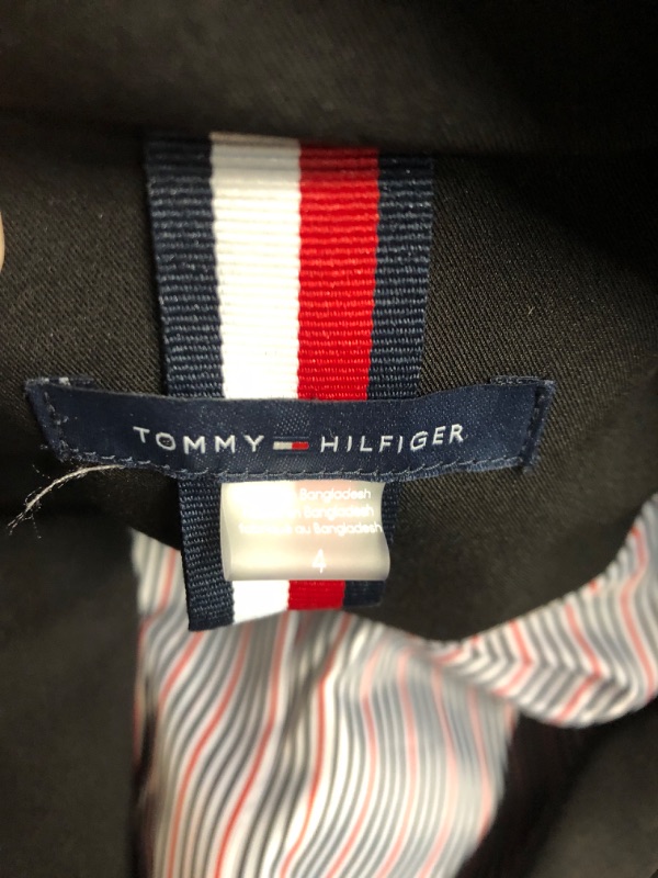 Photo 4 of (USED/ DIRTY SPOTS) Tommy Hilfiger Women's Striped Roll Cuff Blazer - Black - Size 4
