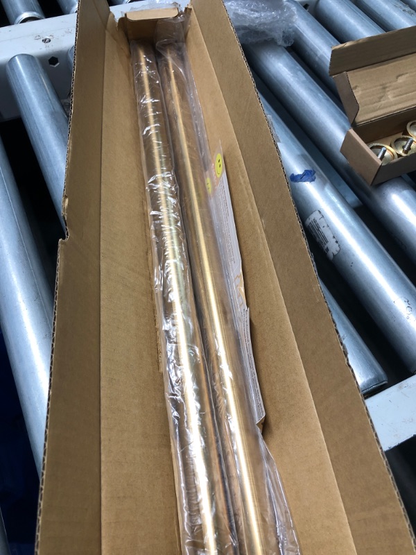 Photo 2 of **HARTWARE MISSING**
Gold Curtain Rods for Windows 48 to 84 Inch(4-7Ft)2 Pack,1 Inch Diameter Heavy Duty Curtain Rods,Ceiling & Wall Mount Window Rods Set, Modern Telescoping Drapery Rods for Indoor&Outdoor 48-84"&2 pack Gold