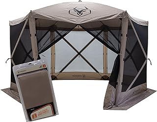 Photo 1 of **MINOR DAMAGE PREV USED AND TEAR STILL SEEMS FUNCTIONAL**
Gazelle Tents GG601DS Easy Pop Up, Portable, Waterproof, UV-Resistant 8-Person Camping and Outdoors Gazebo Day Tent with Mesh Windows, Desert Sand 124"x124" Incudes 3 Free Wind Panels
