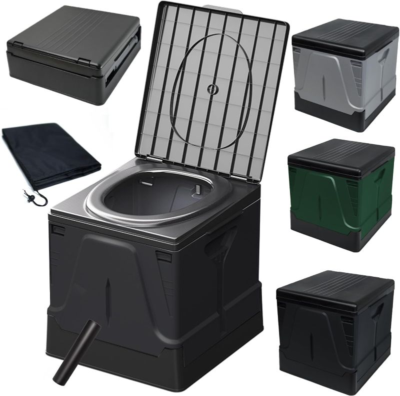 Photo 1 of (MISSING PARTS) 
Camping Toilet, Composting Toilet with Biodegradable Bags, Portable Potty for Adults, Folding Toilet for Car Camping Hiking Long Trips Beach