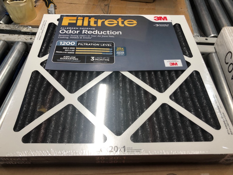 Photo 2 of Filtrete 20x20x1 Air Filter, MPR 1200, MERV 11, Allergen Defense Odor Reduction 3-Month Pleated 1-Inch Air Filters, 2 Filters