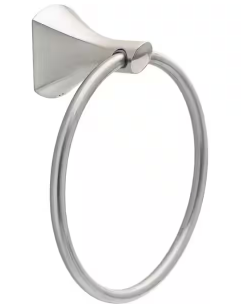 Photo 1 of **missing hardware**Pierce Wall Mount Round Closed Towel Ring Bath Hardware Accessory in Brushed Nickel
