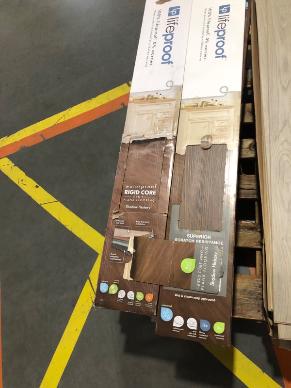 Photo 1 of **16 PACK** **SEE NOTES** Arbour Hickory Gray 7 mm T x 8.03 in. W Laminate Wood Flooring (23.91 sq.ft/Case)
