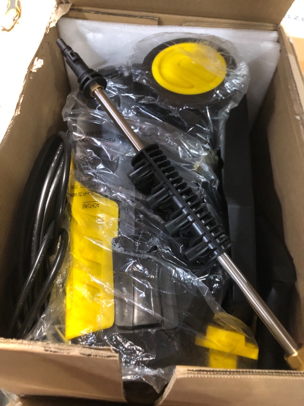 Photo 2 of (READ FULL POST) AgiiMan Electric Pressure Washer, 4200PSI Max 3.0GPM Power Washer Electric Powered with 20FT Hose, 4 Nozzles, Foam Cannon, High Pressure Cleaner Machine for Cars, Patios, Driveways, Fences, Yellow