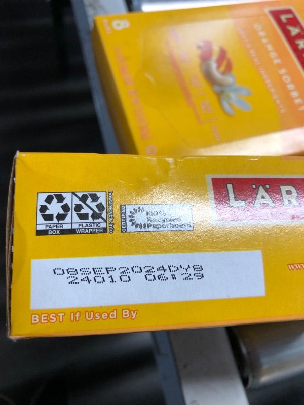 Photo 3 of **NON-REFUNDABLE/ BB: SEP2024** LÄRABAR Orange Sorbet Bars, Gluten Free Vegan, 8 ct (Pack of 2) Orange Sortbet 8 Count (Pack of 2)