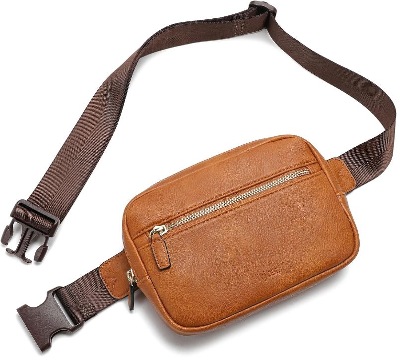 Photo 1 of (READ FULL POST) Belt Bag for Women, Mini Fashionable Crossbody Fanny Packs Waterproof Vegan Leather Waist Pack Purses with Adjustable Strap Brown