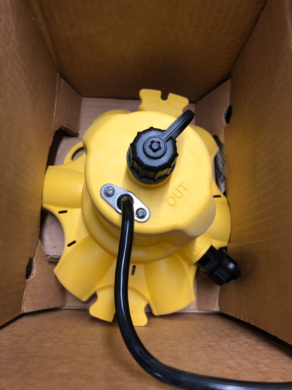 Photo 2 of ***USED - MAKES GRINDING NOISE WHEN PLUGGED IN - UNABLE TO TEST FURTHER***
WAYNE WaterBUG 1/6 HP 1350 GPH Submersible Multi-Flo Technology-Water Removal and Transfer Pump, No Size, Yellow WWB WaterBug 1/6 HP 1350 GPH