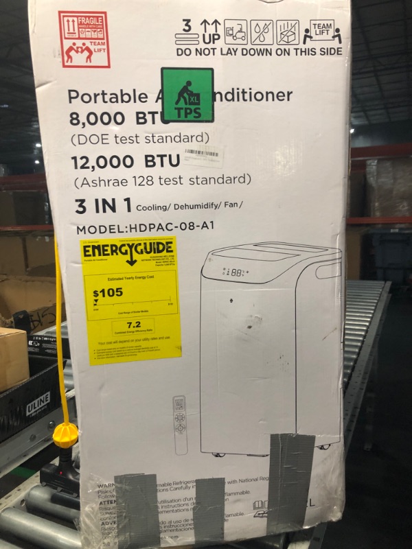 Photo 6 of ***ITEM TESTED FOR POWER, UNABLE TO TEST FURTHER***12,000 BTU Portable Air Conditioner Cools Up to 500 Sq.Ft, 3-IN-1 Energy Efficient Portable AC Unit with Remote Control & Installation Kits for Large Room, Campervan, Office, Temporary Space