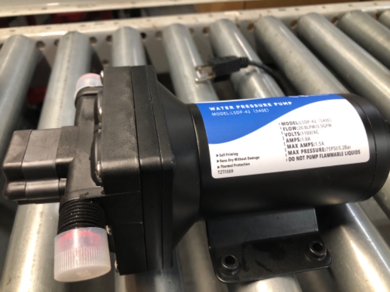 Photo 3 of ***ITEM TESTED FOR POWER, UNABLE TO TEST FURTHER***TDRRICH Water Pressure Booster Pump for House?110V RV Water Transfer 5.5GPM 75PSI Self-priming Pump,Diaphragm Power Water Pumps for Boats Inline Garden Hose Lawn Camper Sprinkler Irrigation