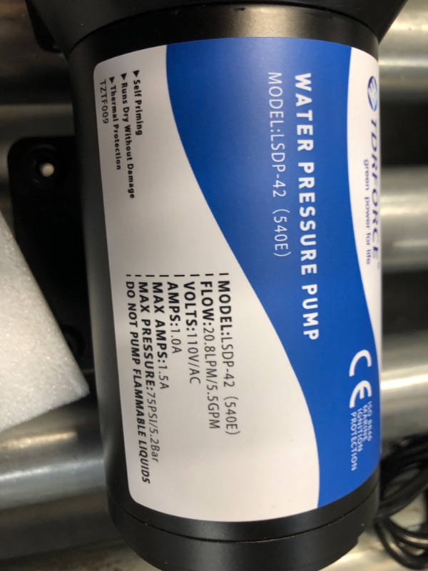 Photo 2 of ***ITEM TESTED FOR POWER, UNABLE TO TEST FURTHER***TDRRICH Water Pressure Booster Pump for House?110V RV Water Transfer 5.5GPM 75PSI Self-priming Pump,Diaphragm Power Water Pumps for Boats Inline Garden Hose Lawn Camper Sprinkler Irrigation