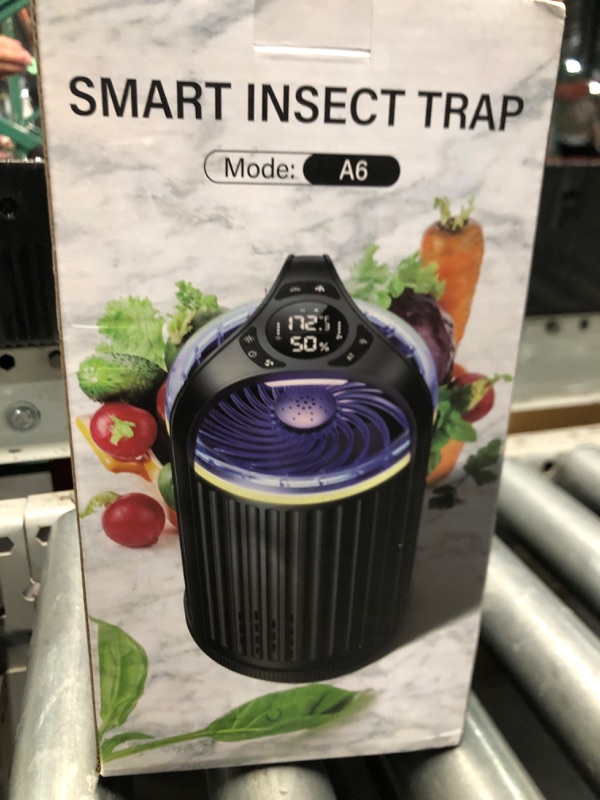 Photo 3 of ***ITEM TESTED FOR POWER, UNABLE TO TEST FURTHER***Fly Trap Indoor, 3-in-1 Fruit Fly Trap, Gnat Killer Indoor, Moth Traps - Bug Zapper Indoor with Temperature & Humidity Sensor, Catch Insects Indoors with Suction, Bug Light &10pcs Sticky Glue (Black)