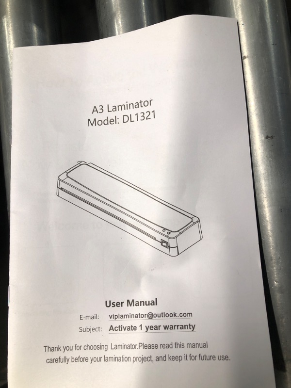 Photo 3 of ***ITEM TESTED FOR POWER, UNABLE TO TEST FURTHER***Laminator A3 Laminator Machine 70 Seconds Fast Warm-up,13 Inch Cold and Thermal Laminator with 20 Laminating Sheets, 5-in-1 Laminating Machine with Paper Trimmer for Home Office Use